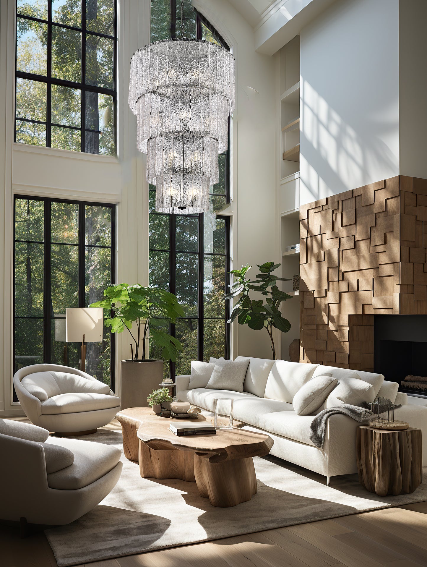 1943-48MB - Glacier 18 Light 31" Chandelier - Matte Black