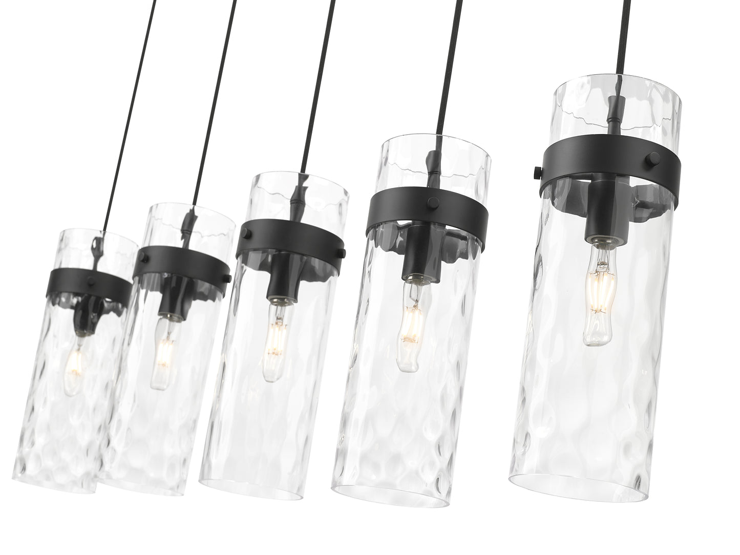 7002P5-5L-MB - Fontaine 5 Light Linear 44" Chandelier - Matte Black