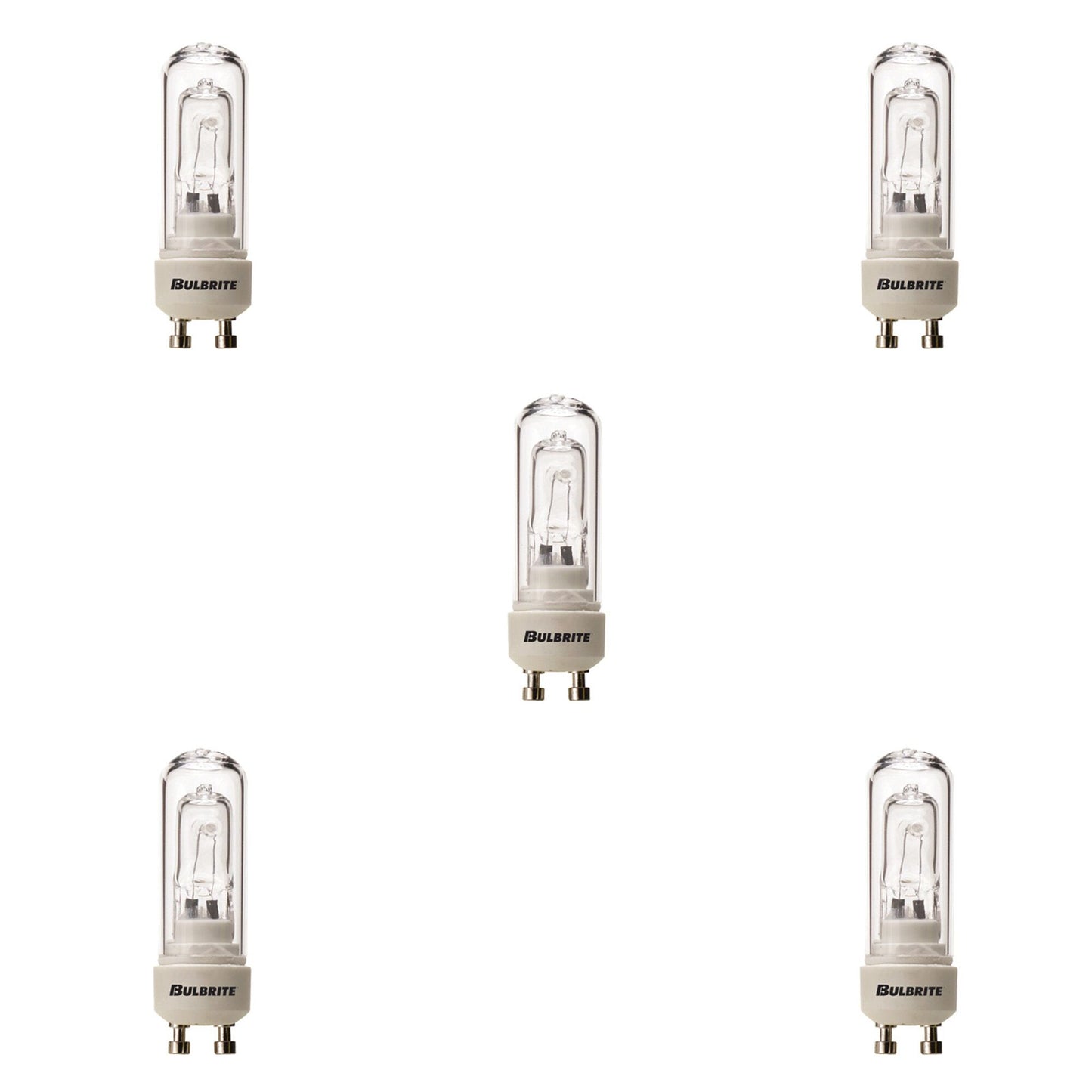 617050 - Dimmable Clear DJD Halogen GU10 Base Light Bulb - 50 Watt - 2900K - 5 Pack