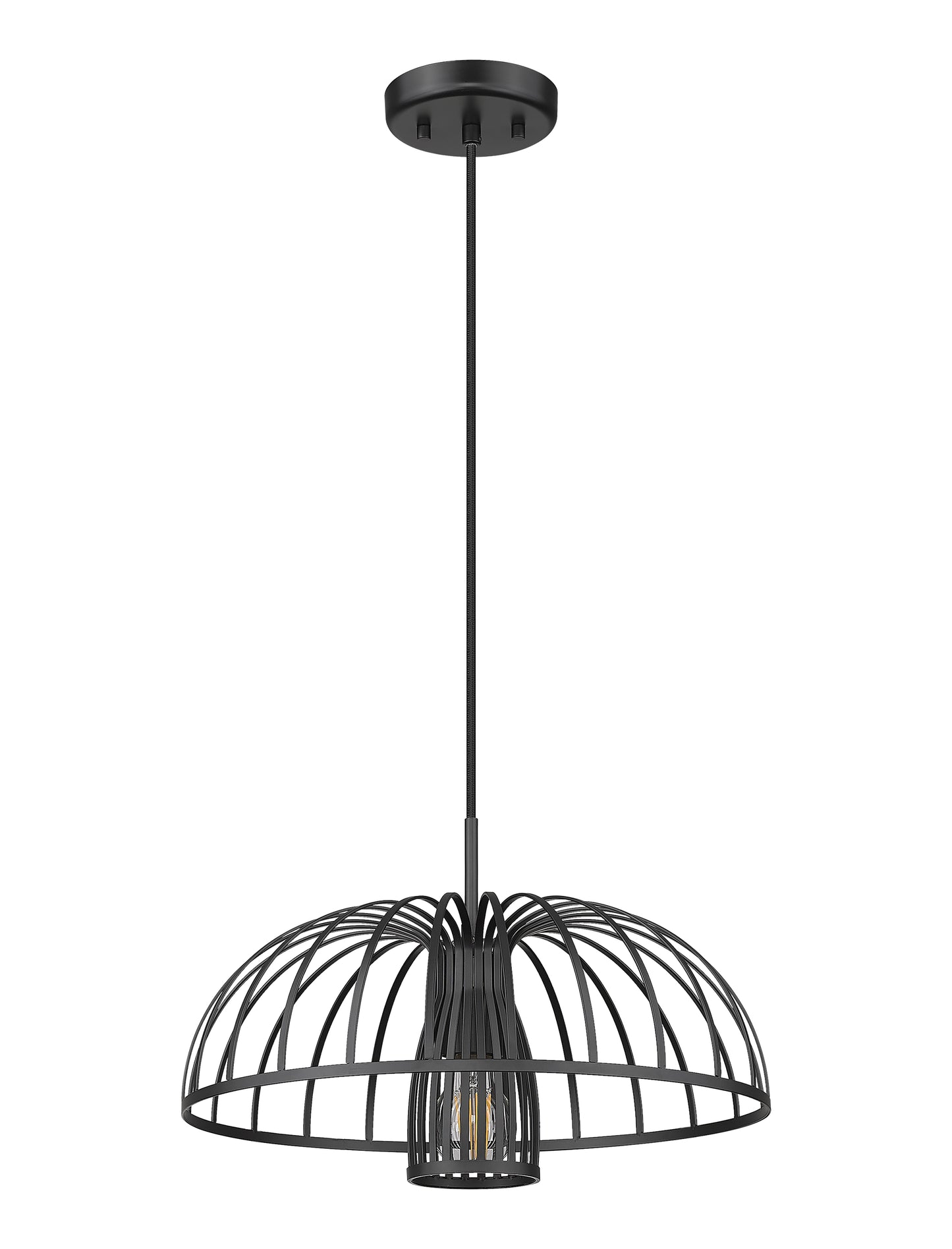 623P16-MB - Valencia 1 Light 16" Pendant - Matte Black