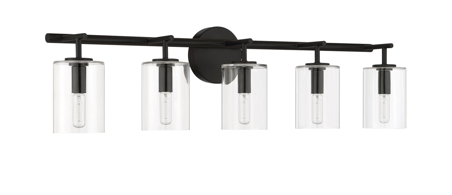 55605-FB - Hailie 5 Light 35" Wide Vanity Light - Flat Black