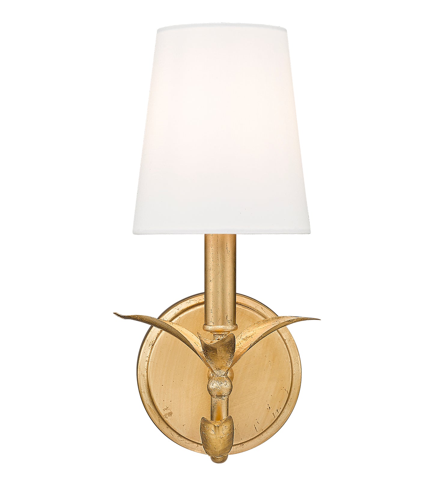 830-1S-GLF - Aslin 1 Light Wall 12" Sconce - Gold Leaf