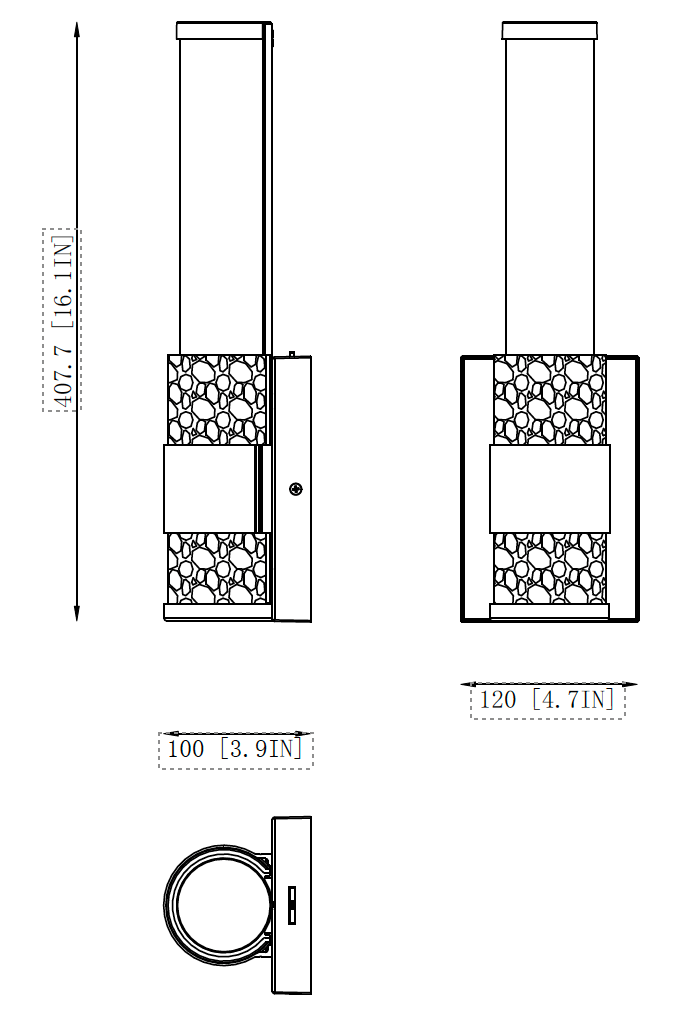 1015-1S-CH-LED - Egon 1 Light Wall 16" Sconce - Chrome