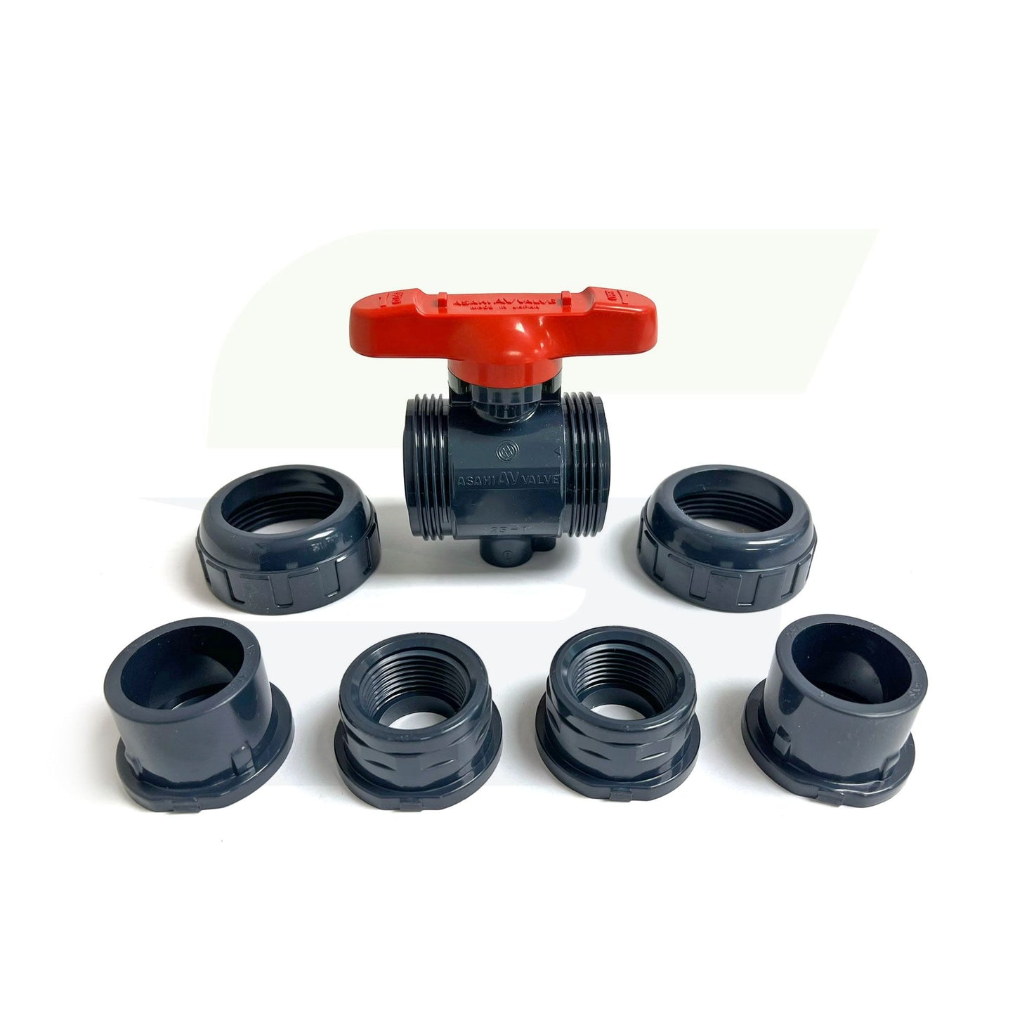 1605010 - 1" True Union In-line Ball Valve - PVC, Socket/Threaded, FKM Seal