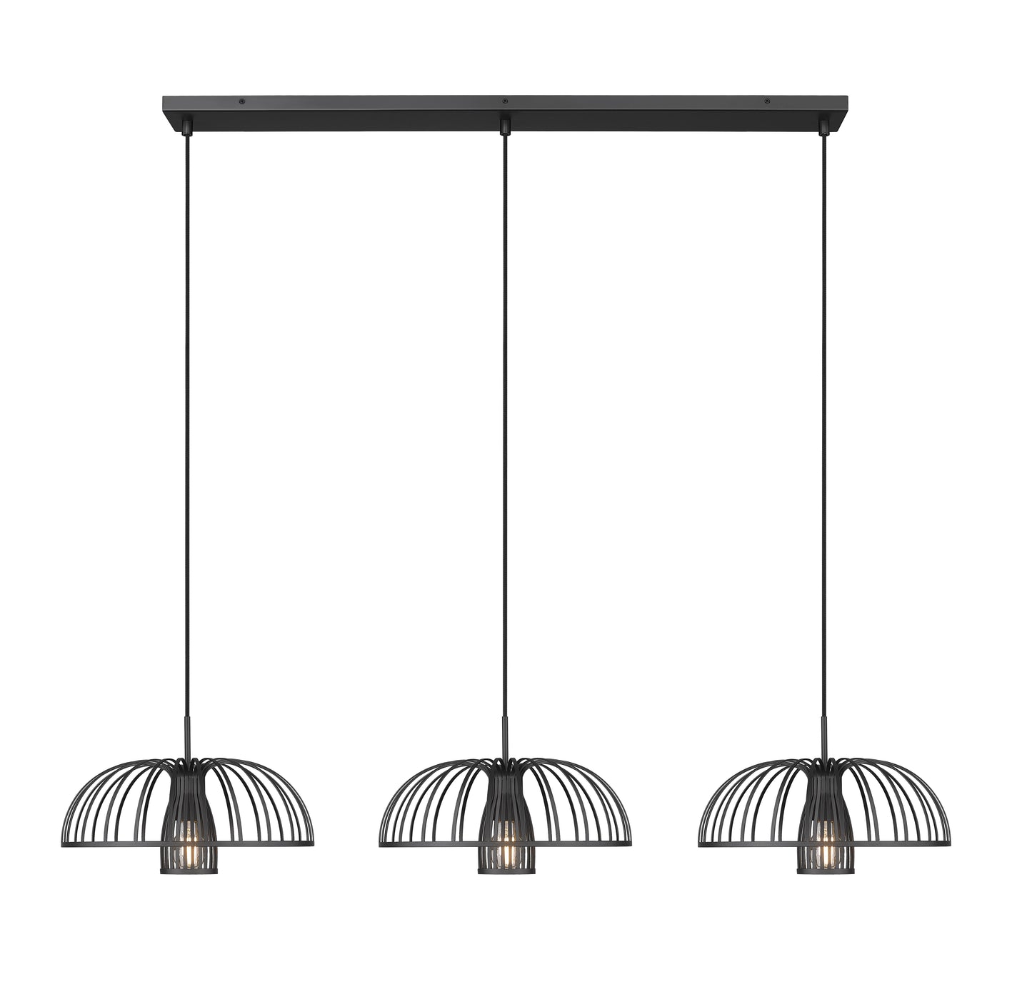 623P16-3L-MB - Valencia 3 Light Linear 56" Chandelier - Matte Black