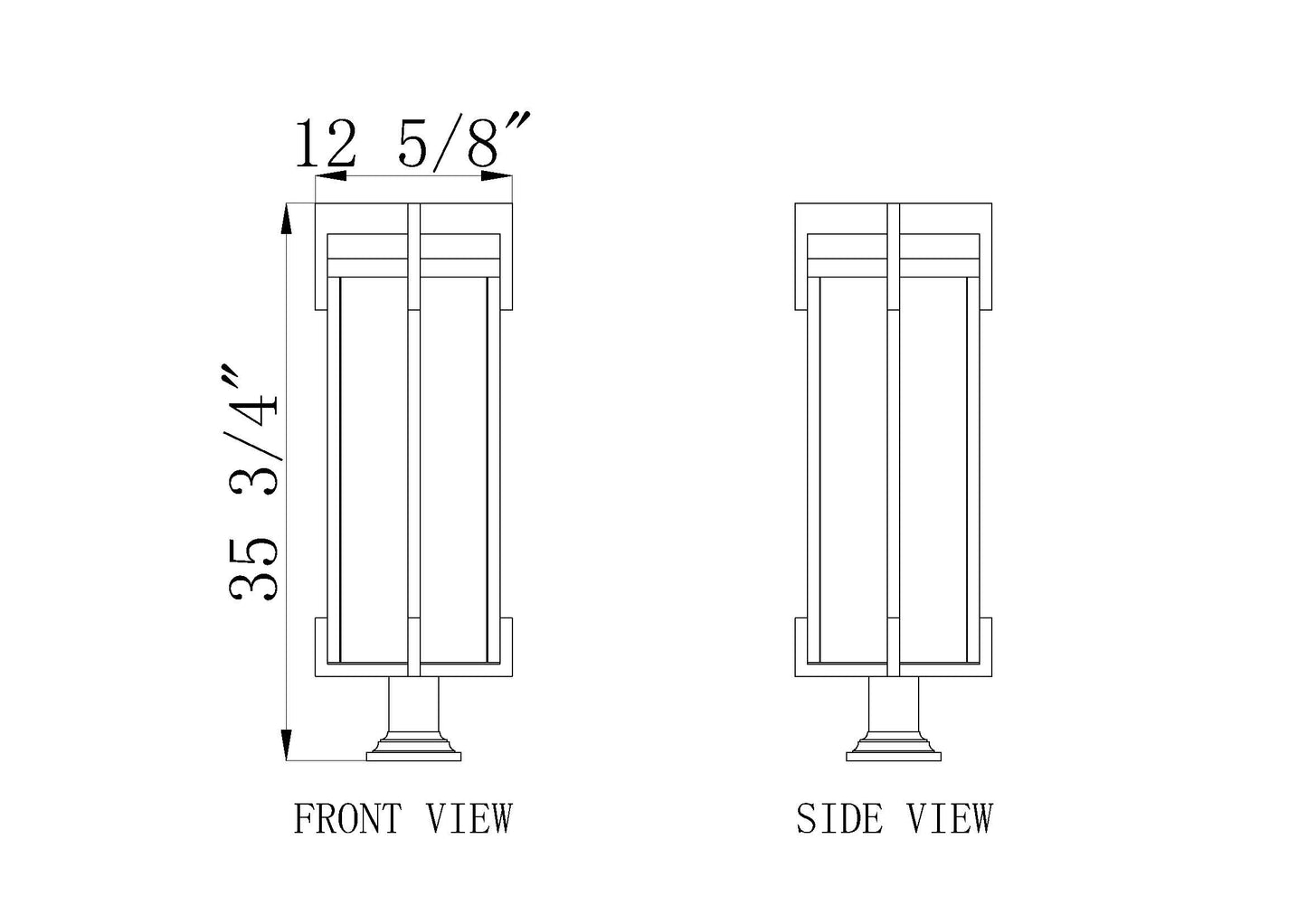 5031PHXLR-533PM-BK - Fortis 3 Light Outdoor Pier Mounted 36" Fixture - Sand Black
