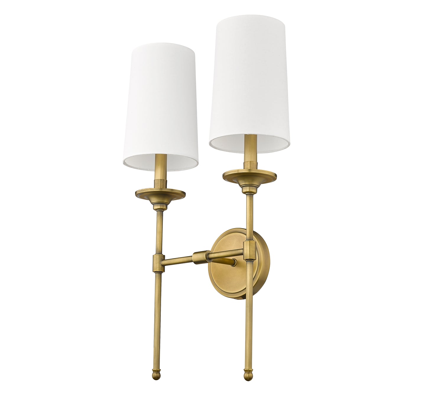 3033-2S-RB - Emily 2 Light Wall 24" Sconce - Rubbed Brass
