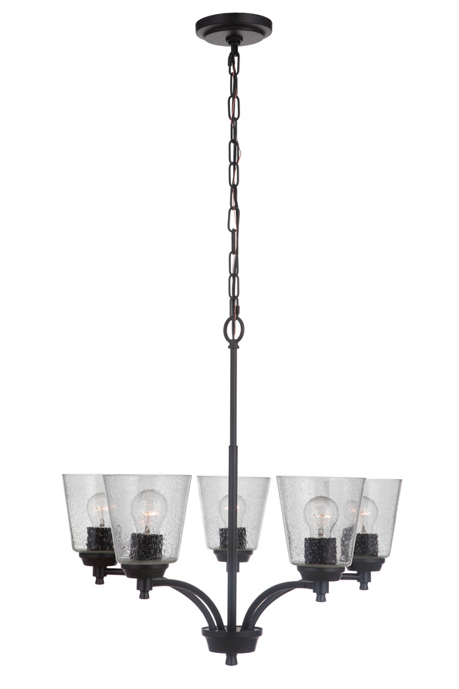 50225-FB - Tyler 5 Light 24" Wide Chandelier - Flat Black