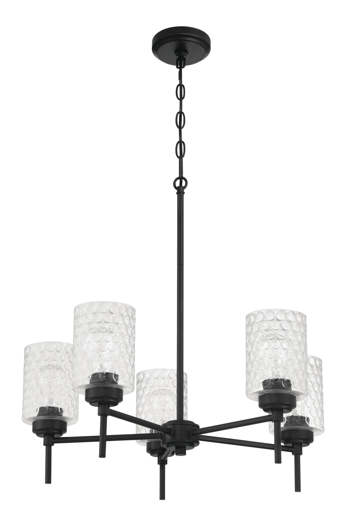 60525-FB - Claire 5 Light 24" Wide Chandelier - Flat Black