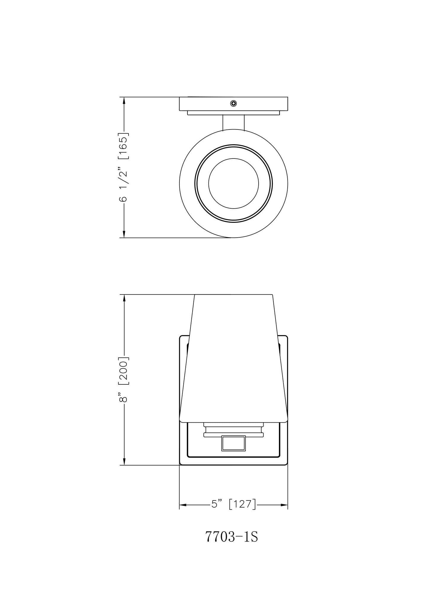 7703-1S-MB - Nextra 1 Light Wall 8" Sconce - Matte Black