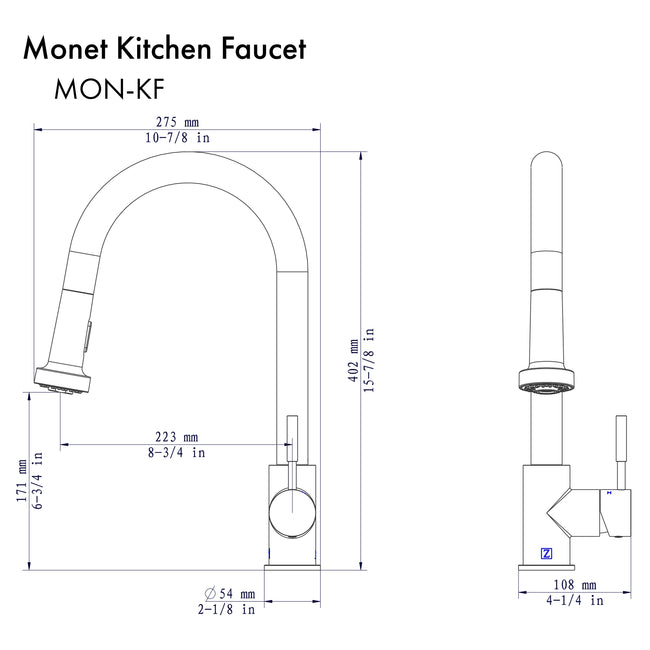 MON-KF-PG - Monet Kitchen Faucet in Polished Gold
