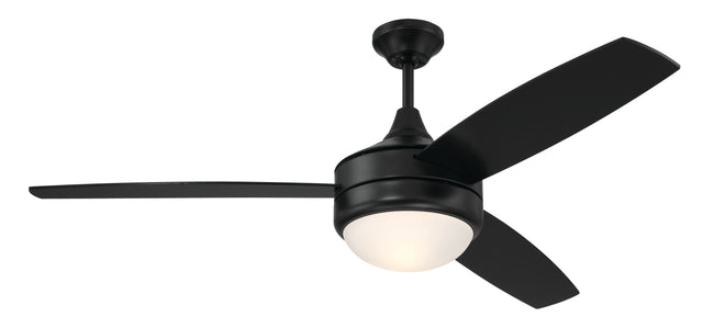 PHZ52FB3 - Phaze II 3-Blade 52" 3 Blade Ceiling Fan with Light Kit - Flat Black