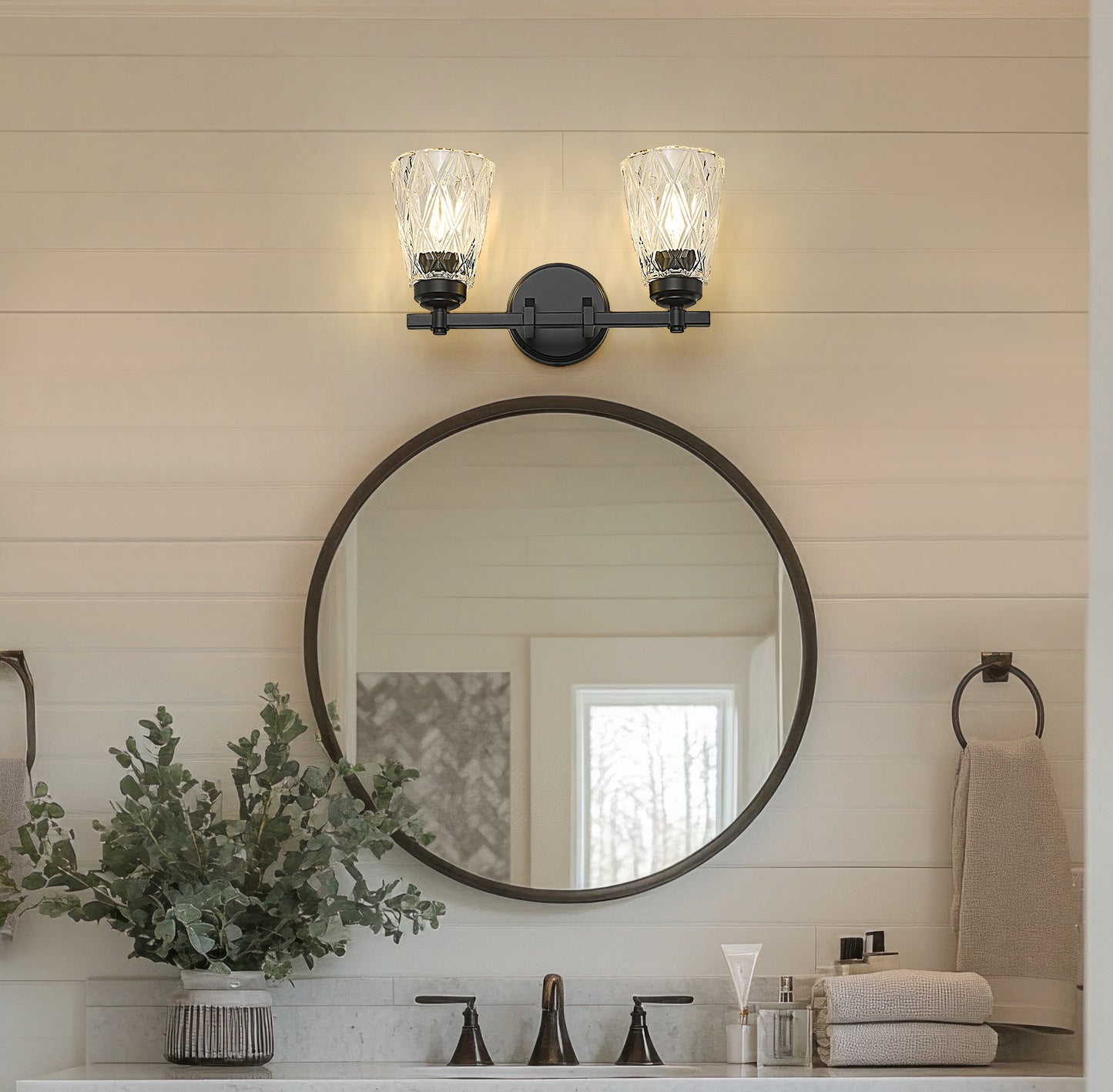1960-2V-MB - Andree 2 Light 16" Vanity - Matte Black