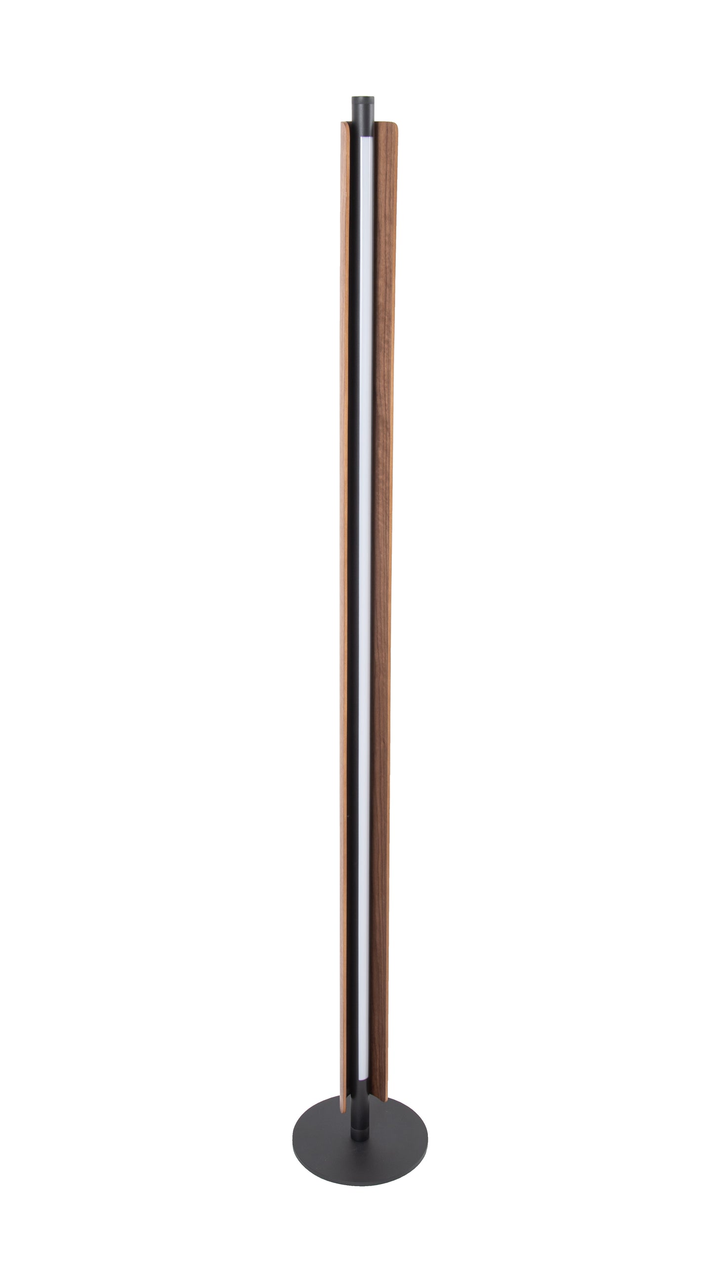87031FBWAL-F - Cameron 1 Light 63" High Floor Lamp - Flat Black / Walnut