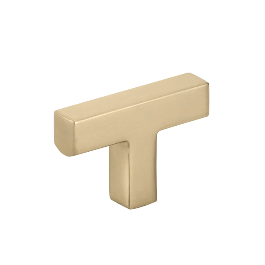 86726US4 - Warwick 2" T-Knob - Modern Rectangular Collection - Satin Brass