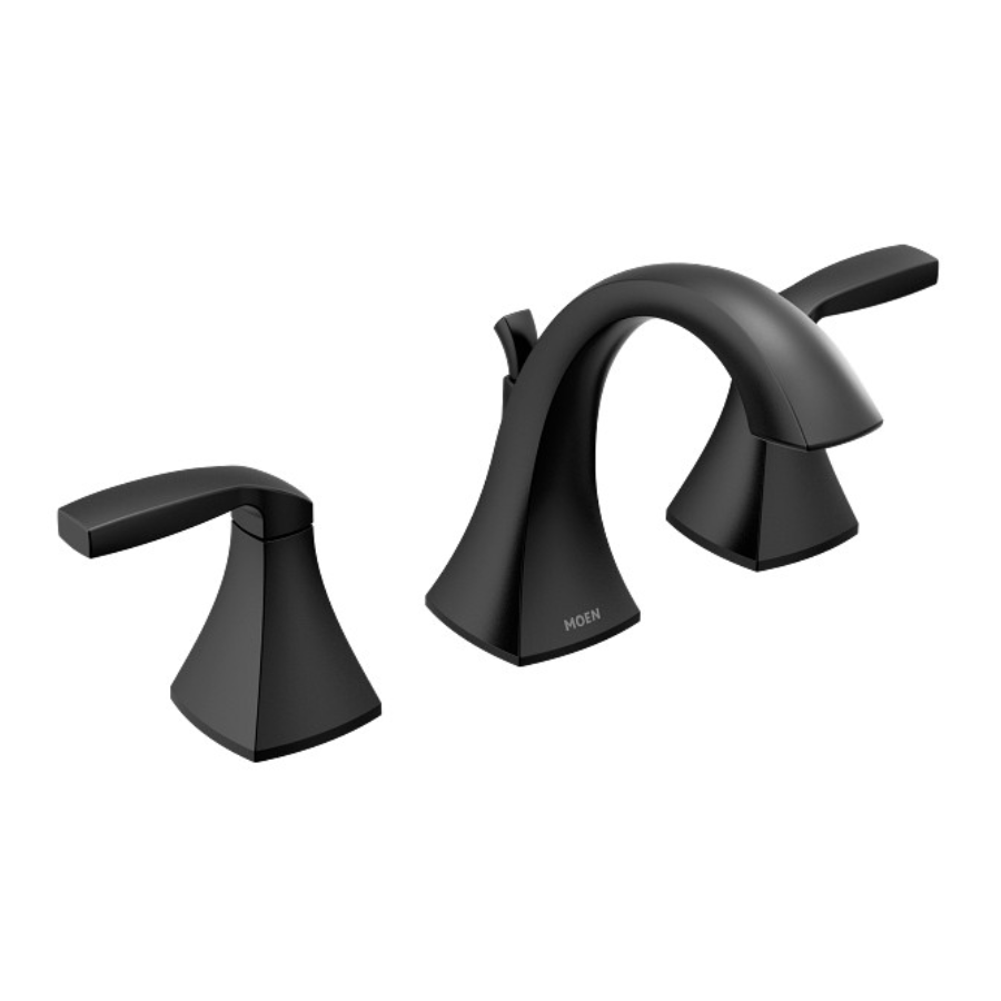 T6905BL - Voss Two-Handle High Arc Bathroom Faucet - Trim Only - Matte Black