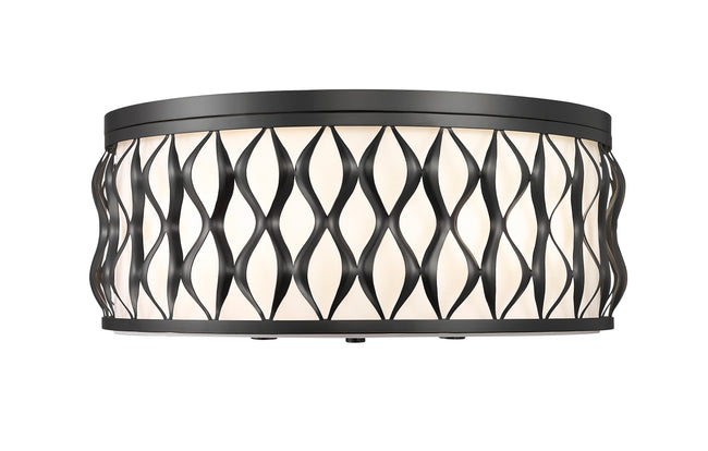 1948F20-MB - Harden 5 Light Flush 20" mount - Matte Black