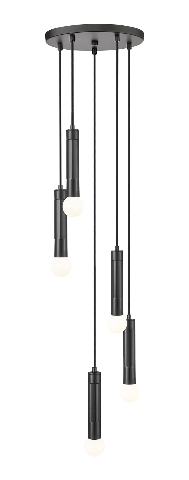 1956P-5R-MB - Stari 5 Light 12" Chandelier - Matte Black