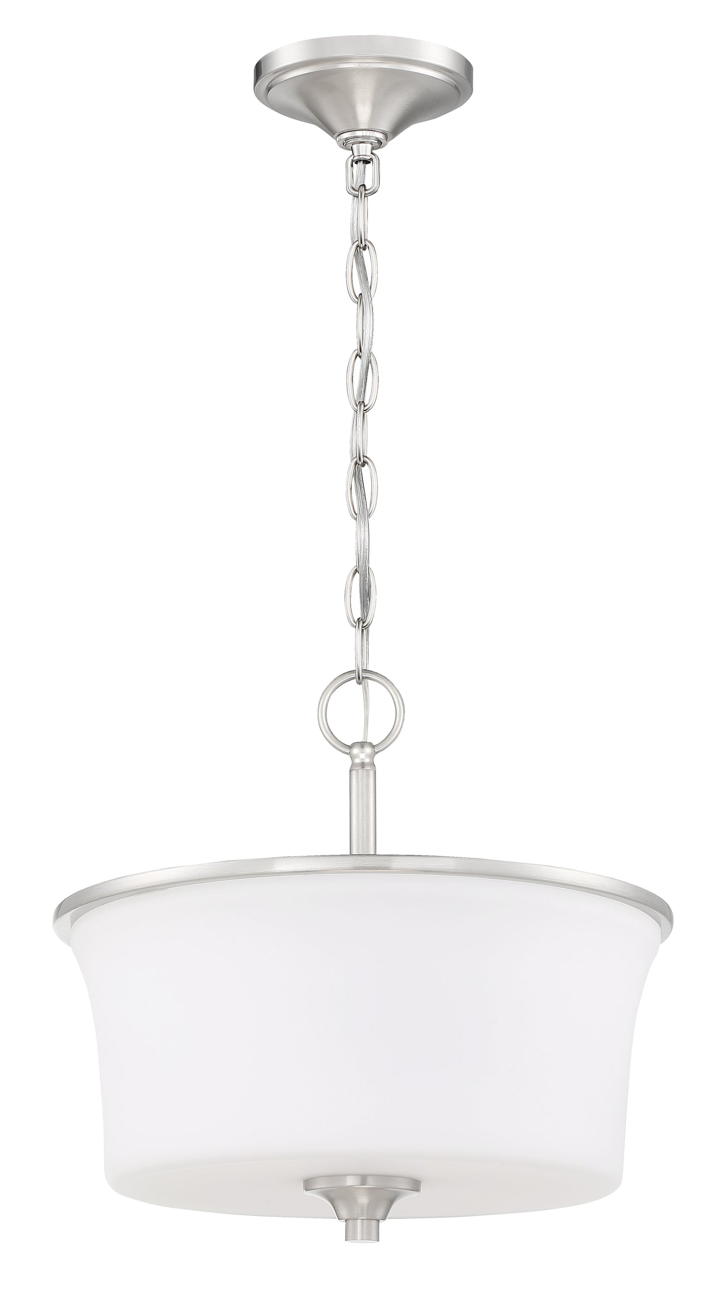 50452-BNK-WG - Gwyneth 2 Light 15" High Semi Flush Mount - Brushed Nickel