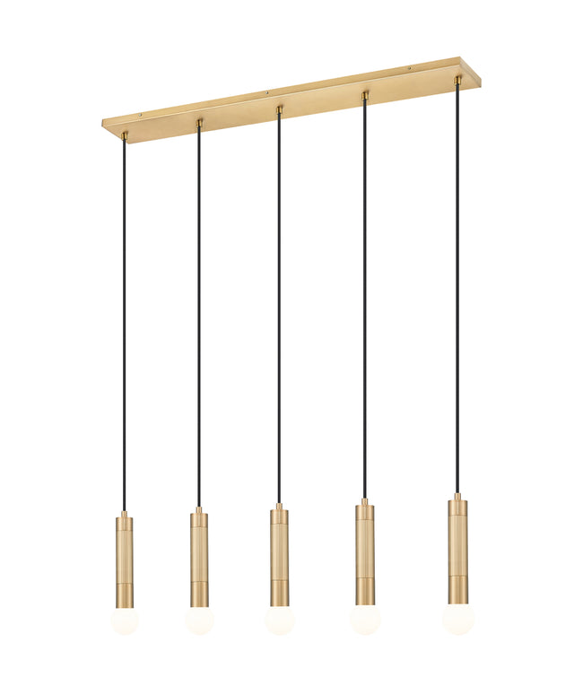 1956P-5L-MGLD - Stari 5 Light Linear 42" Chandelier - Modern Gold