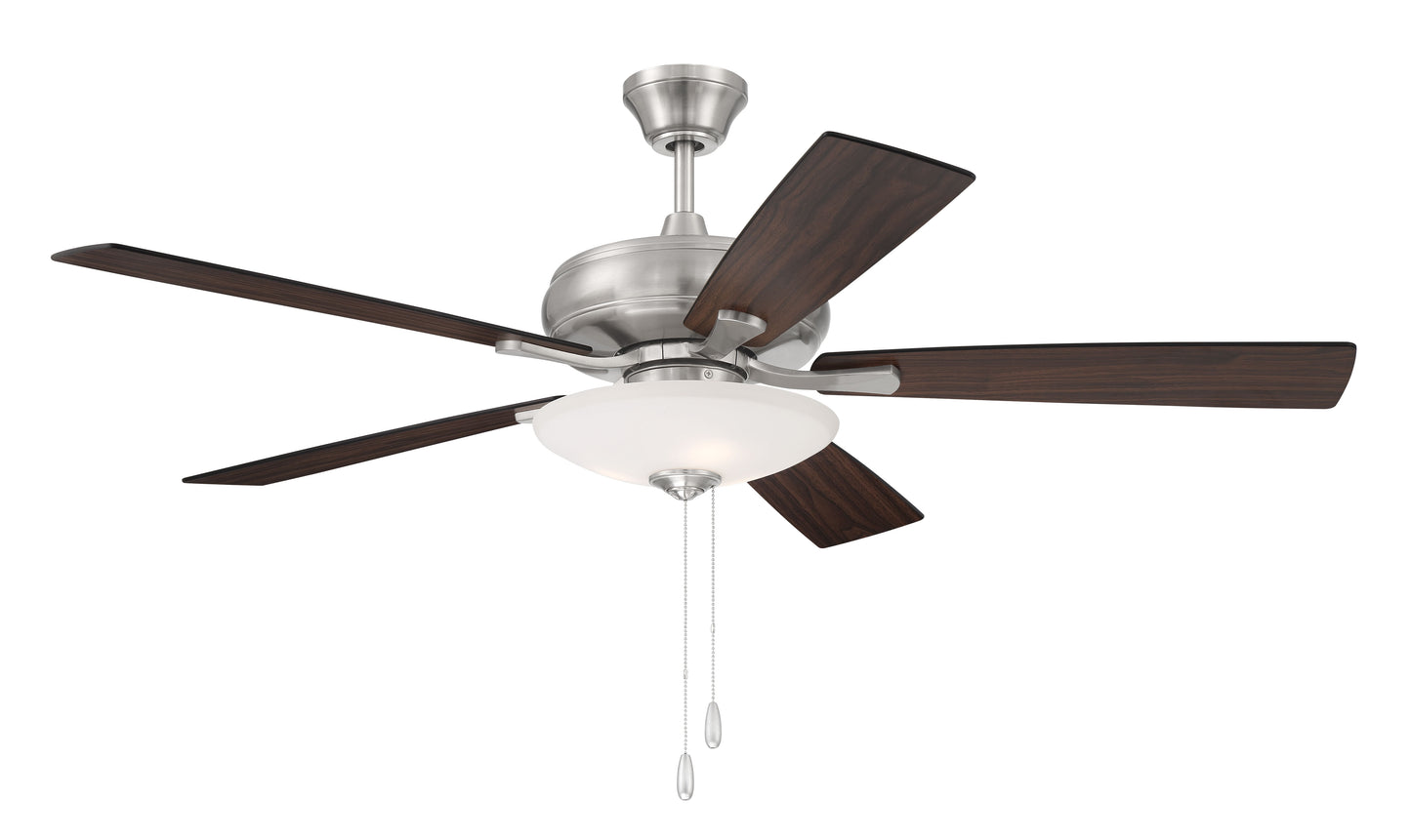 ECF111BNK5-DWWLN - Eos 3 Light Bowl 52" 5 Blade Ceiling Fan with Light Kit - Brushed Nickel