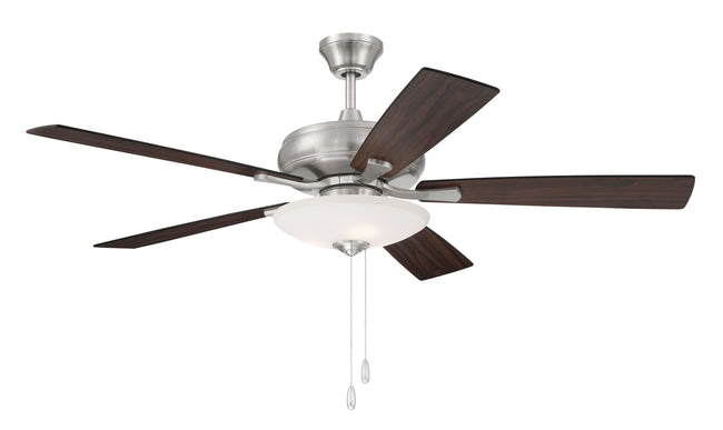 ECF111BNK5-DWWLN - Eos 3 Light Bowl 52" 5 Blade Ceiling Fan with Light Kit - Brushed Nickel