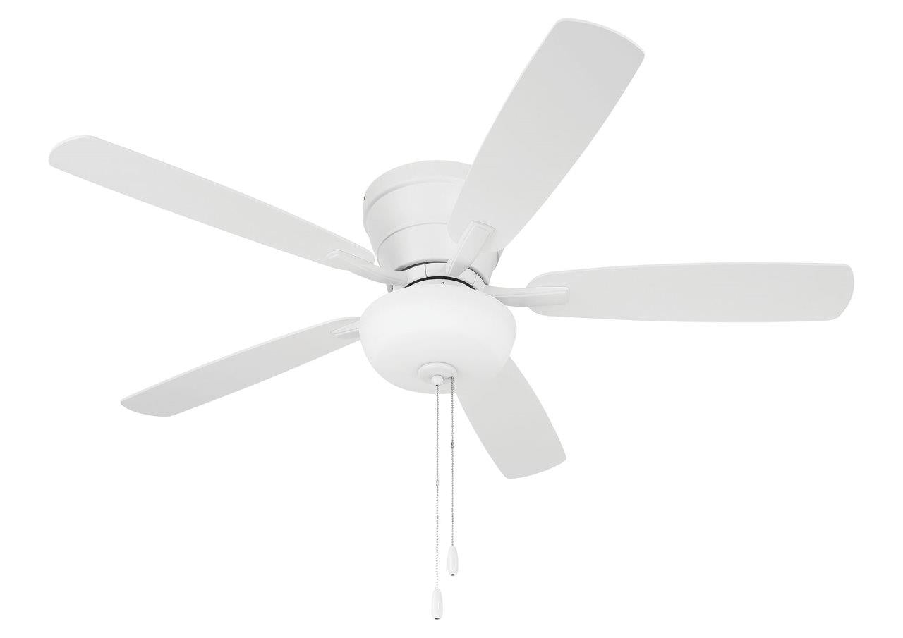 WHL52W5C1 - Wheeler 52 2-Light Bowl 52" 5 Blade Ceiling Fan with Light Kit - White