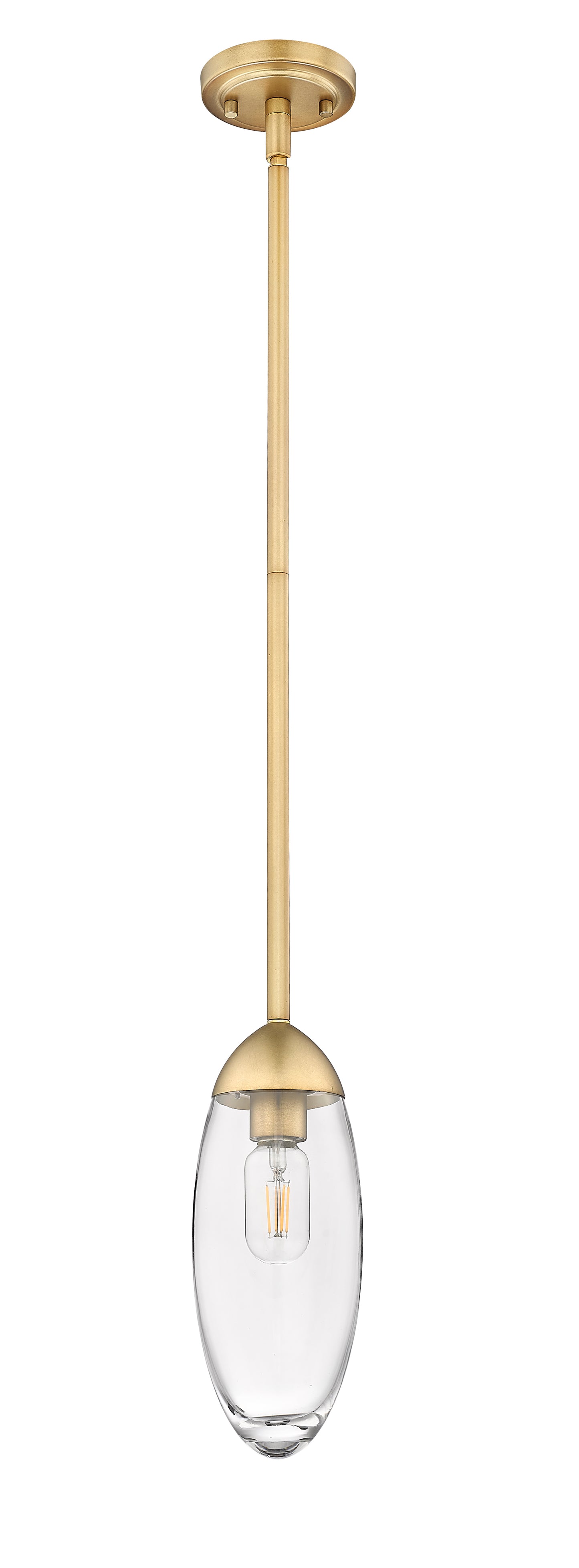 651P-ROD-RB - Arden 1 Light 4" Pendant - Rubbed Brass