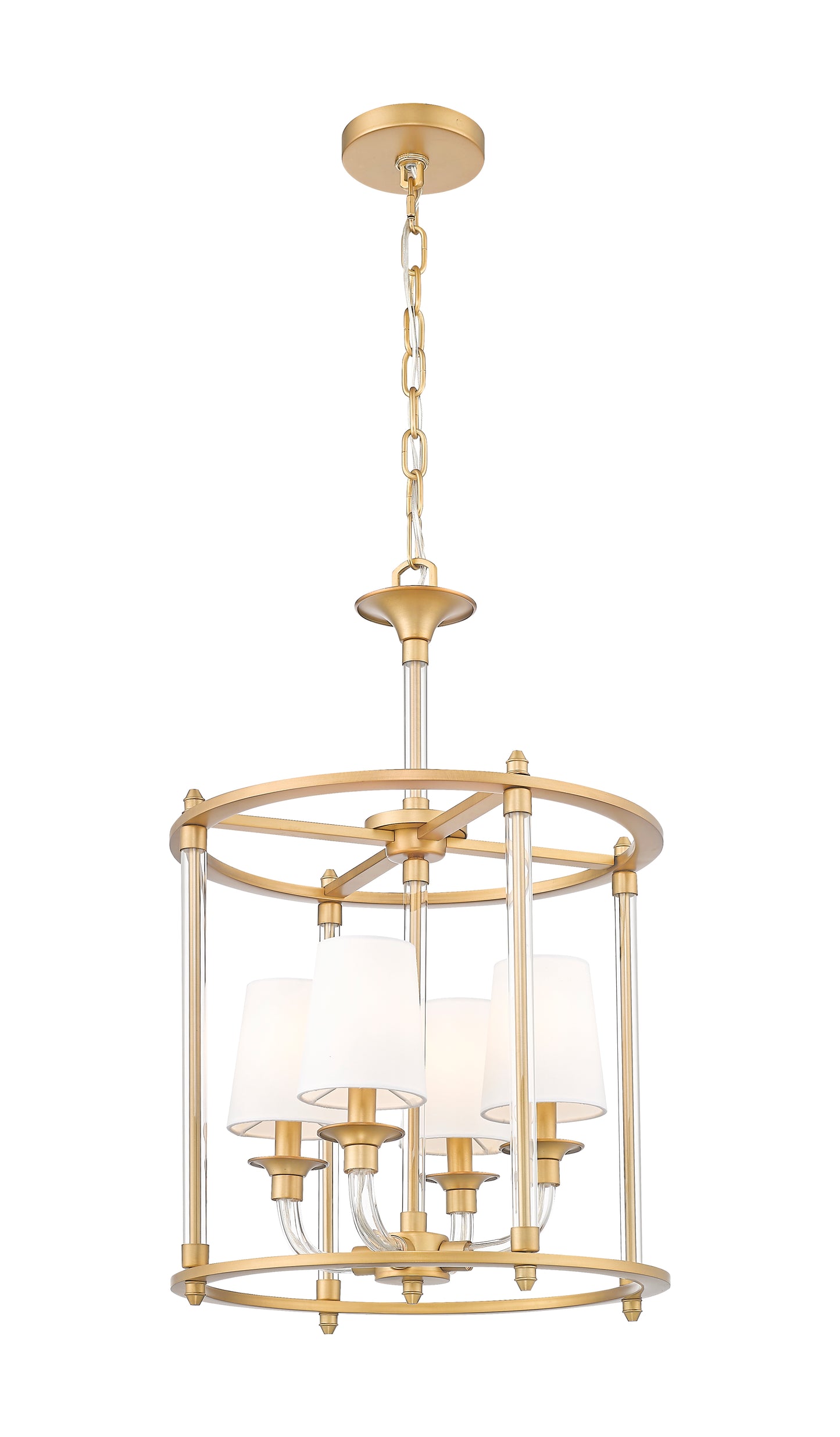 1950-4C-RB - Katerina 4 Light 16" Chandelier - Rubbed Brass
