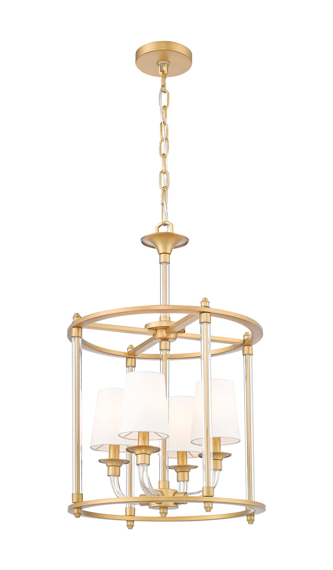 1950-4C-RB - Katerina 4 Light 16" Chandelier - Rubbed Brass