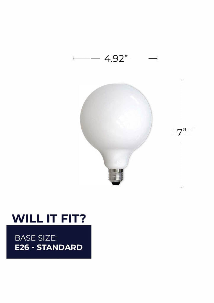 776897 - Dimmable Milky G40 LED Light Bulb - 8.5 Watt - 2700K - 4 Pack