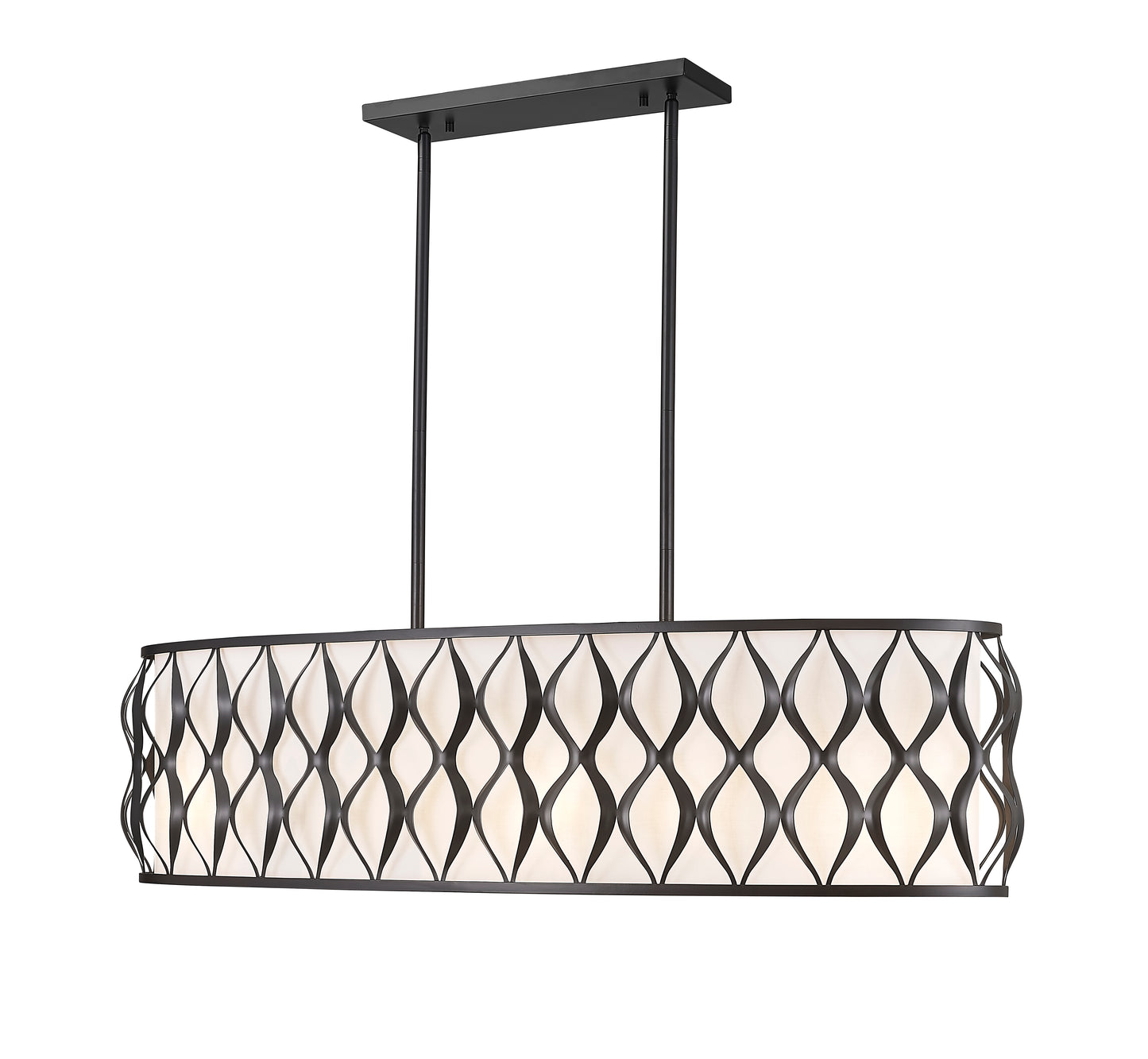 1948-42L-MB - Harden 10 Light Linear 43" Chandelier - Matte Black