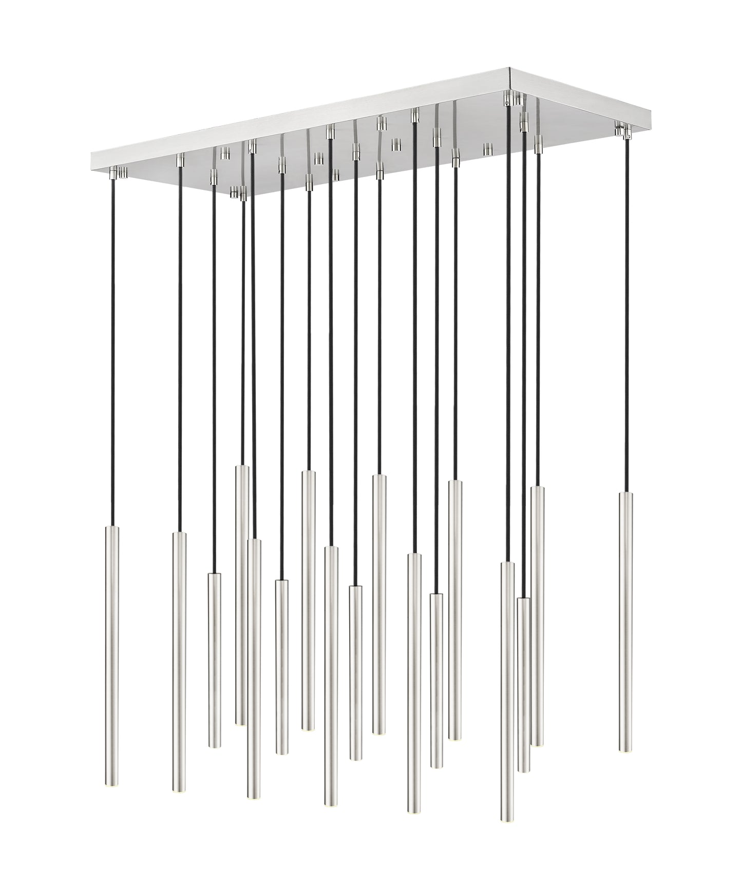 919MP24-17L-BN-LED - Forest 17 Light Linear 42" Chandelier - Brushed Nickel