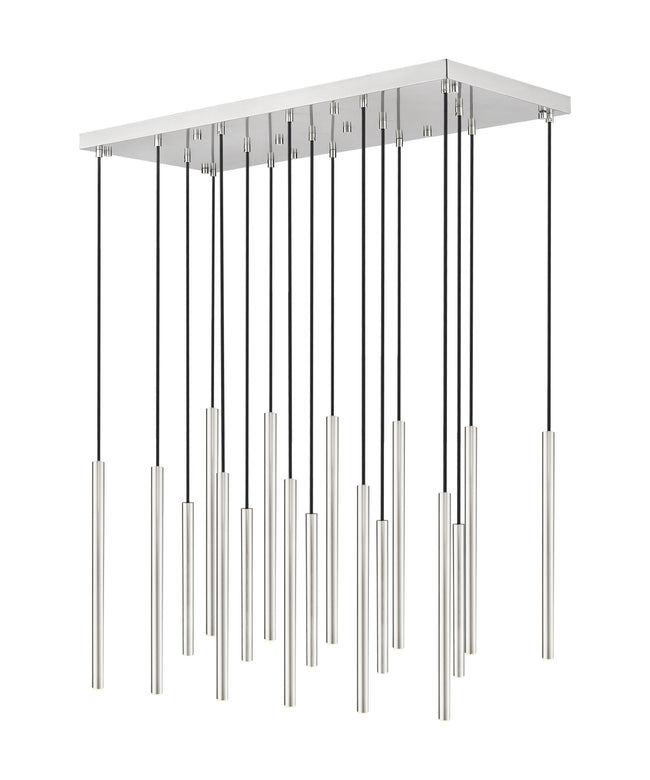 919MP24-17L-BN-LED - Forest 17 Light Linear 42" Chandelier - Brushed Nickel