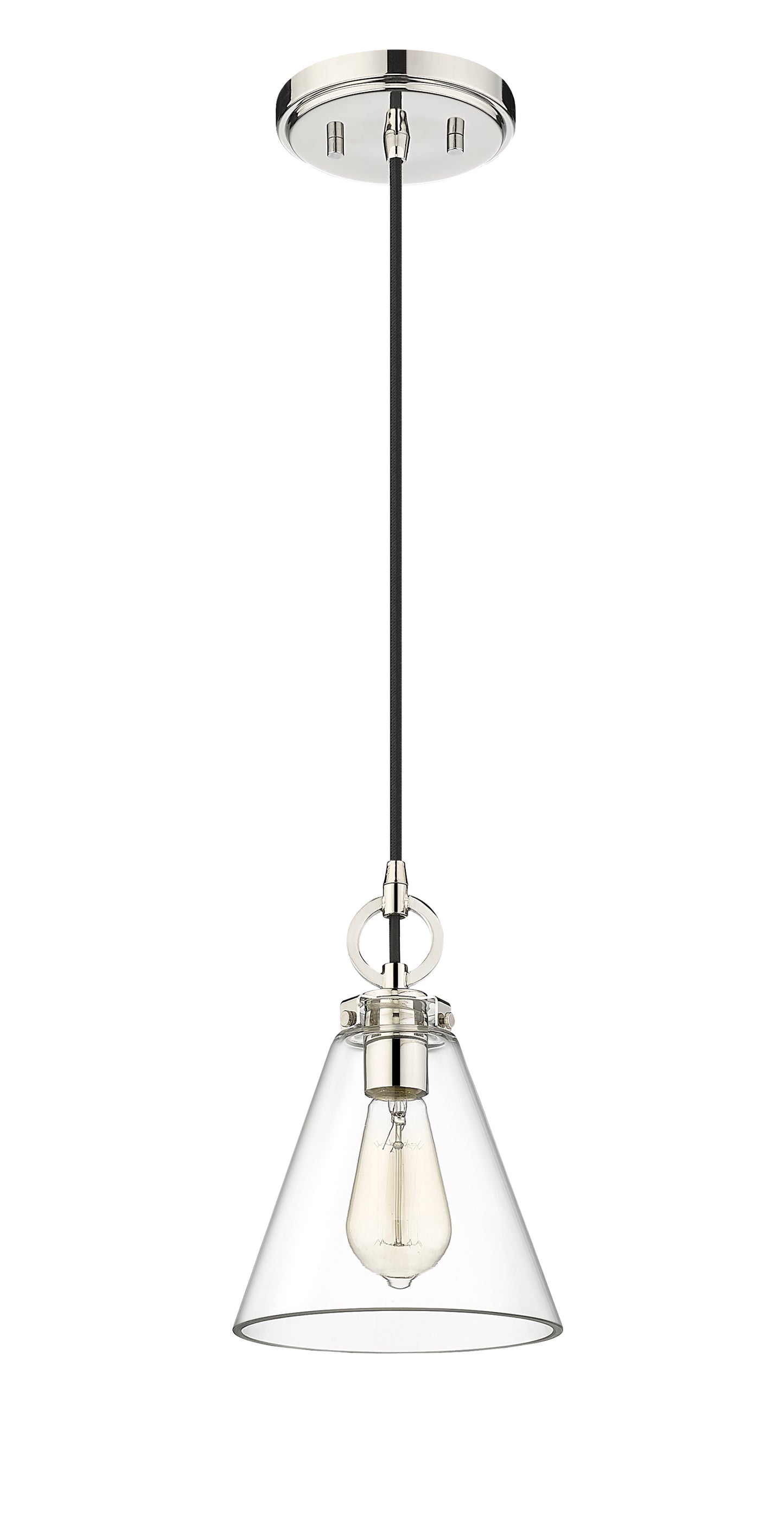 3034P8-PN - Harper 1 Light 8" Pendant - Polished Nickel