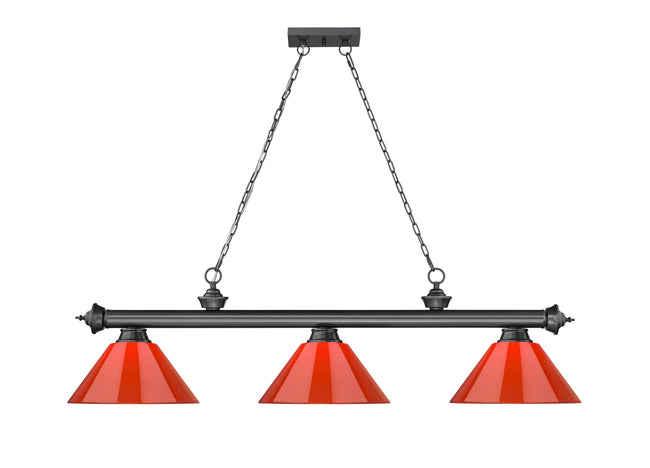 2306-3BP-PRD - Cordon 3 Light 57" Billiard - Bronze Plate
