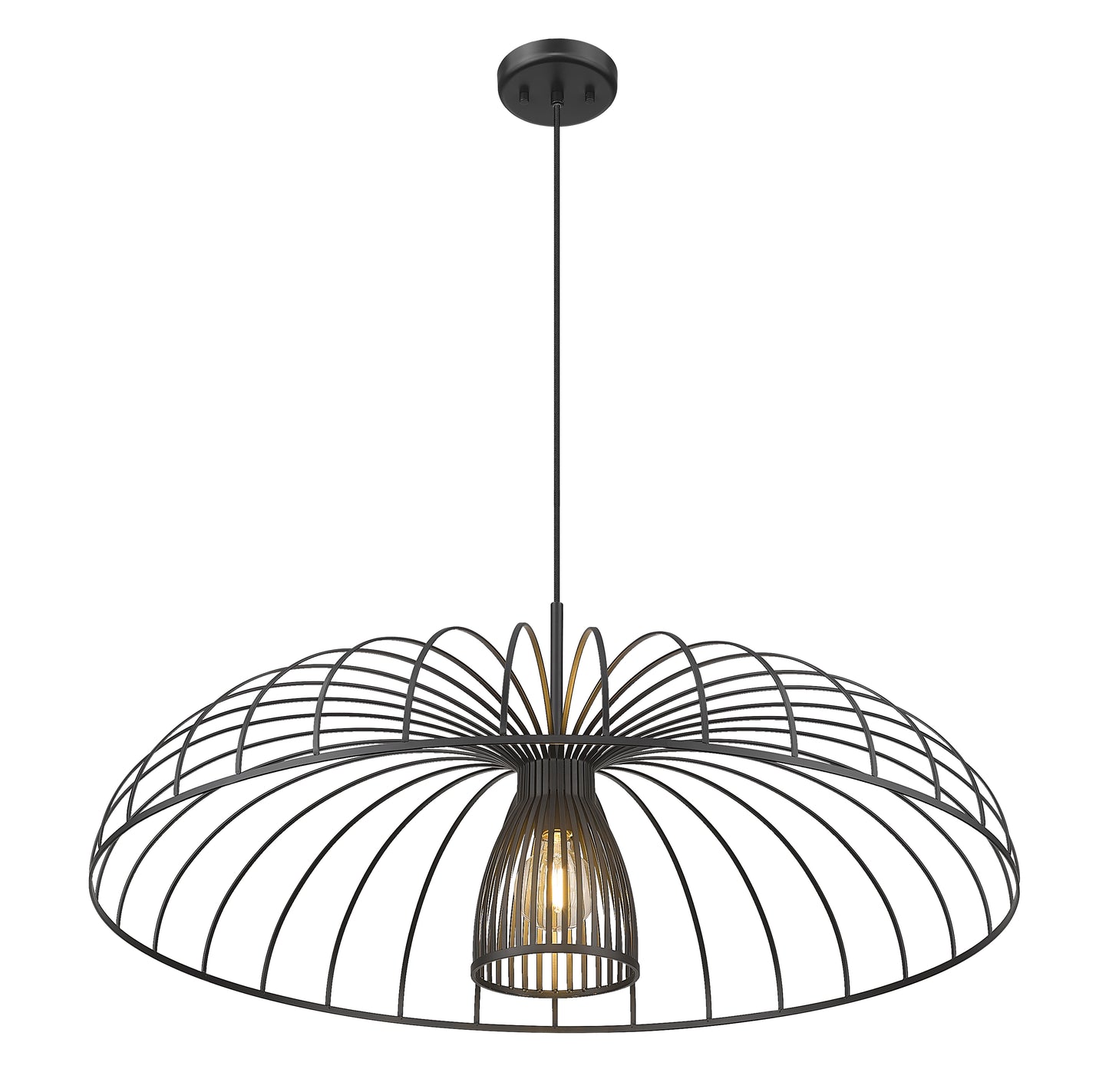 623P35-MB - Valencia 1 Light 35" Pendant - Matte Black