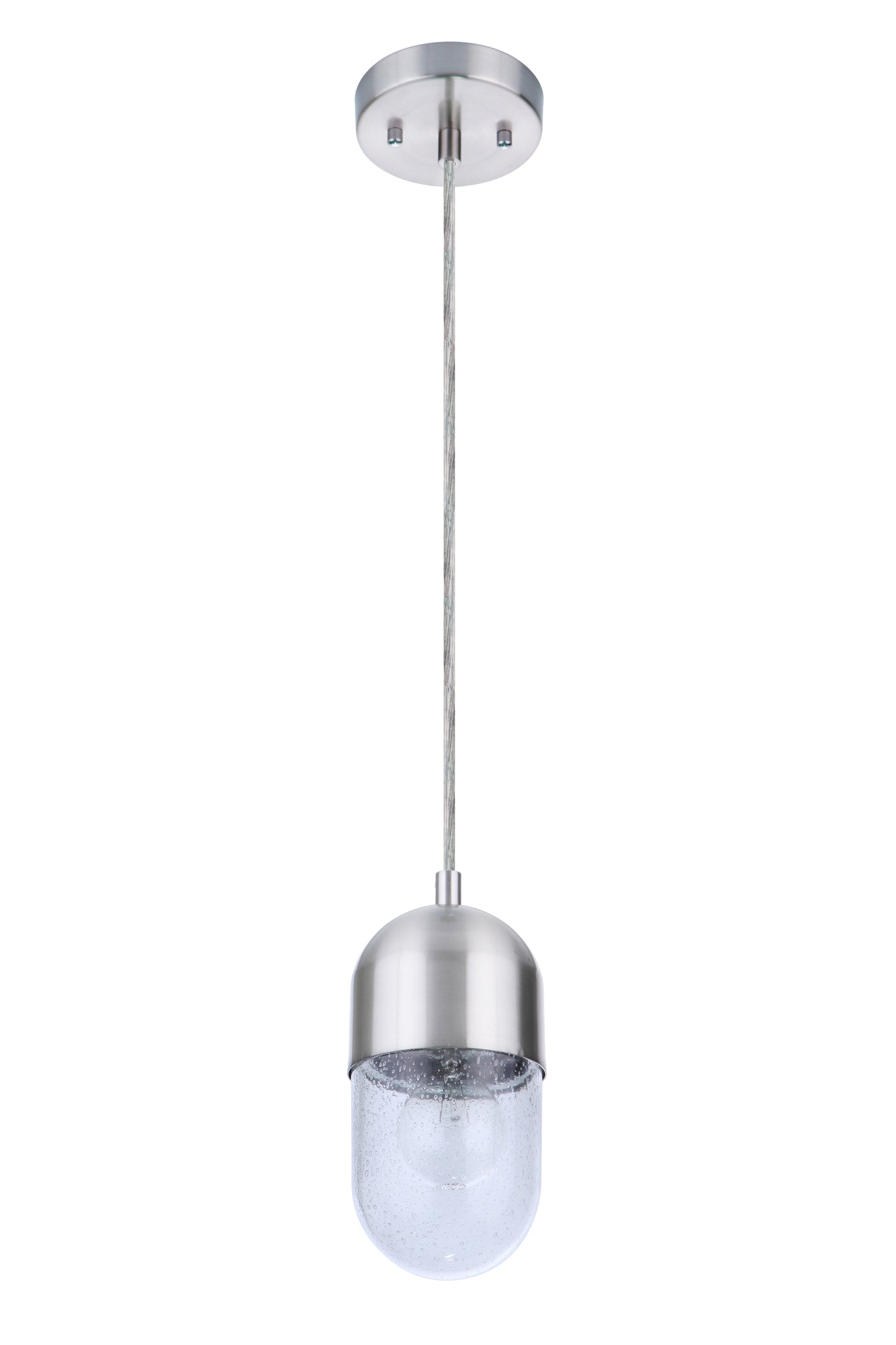 55091-BNK - Pill 1 Light 4.25" Wide Mini Pendant - Brushed Nickel