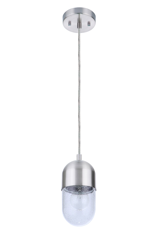 55091-BNK - Pill 1 Light 4.25" Wide Mini Pendant - Brushed Nickel