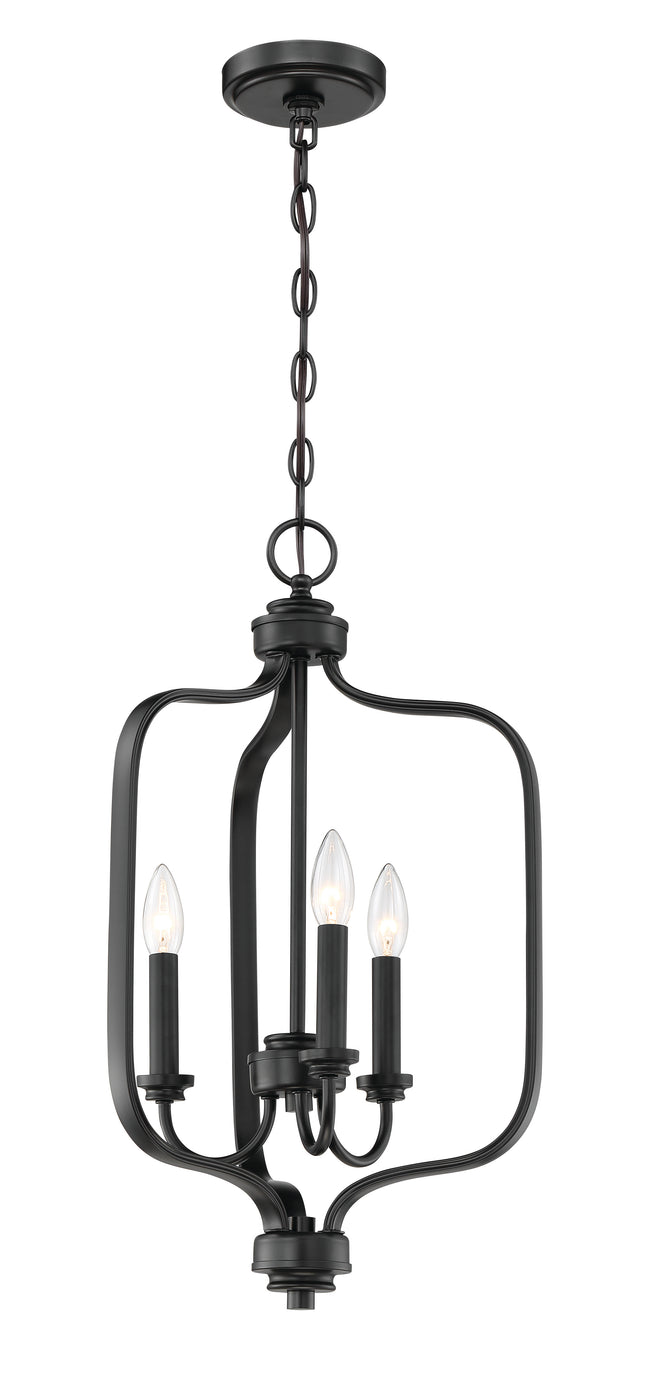 50533-FB - Bolden 3 Light 14" Wide Foyer Light - Flat Black