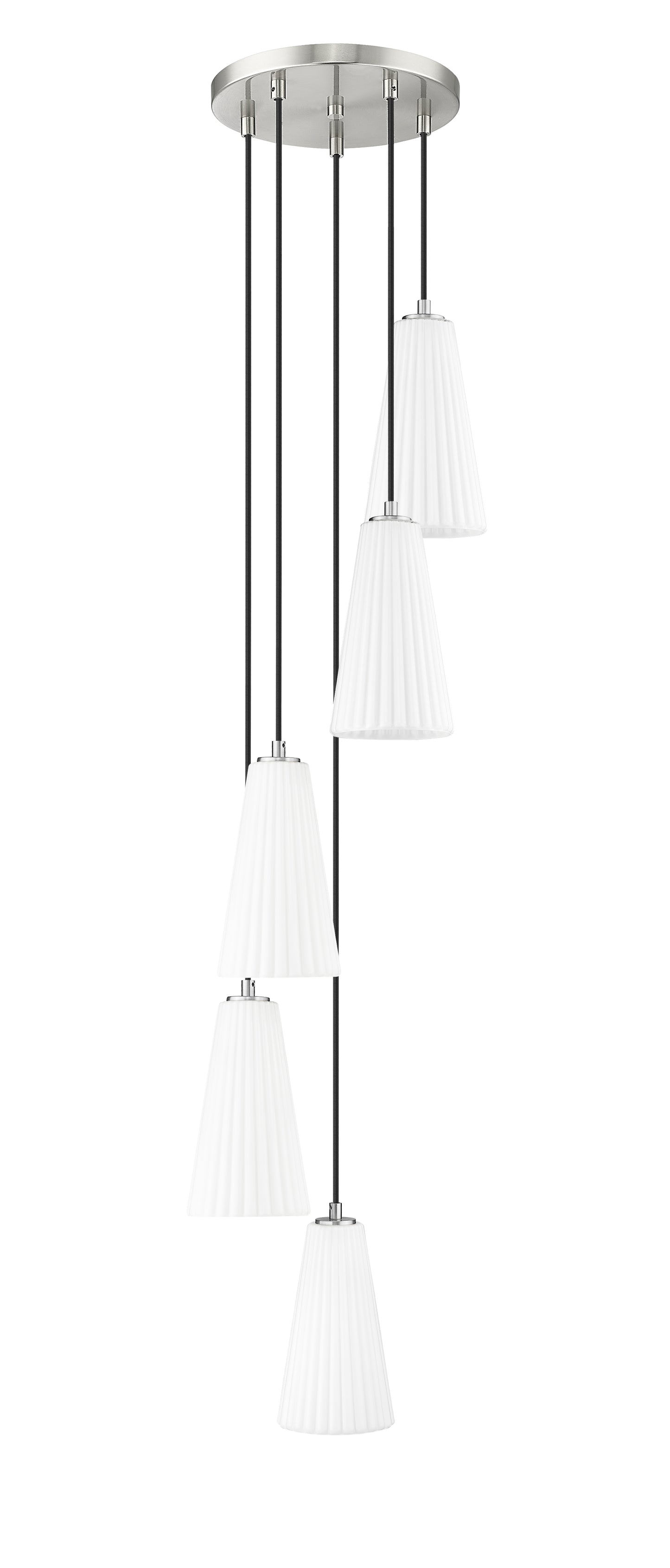 3043P6-5R-BN - Farrell 5 Light 12" Chandelier - Brushed Nickel
