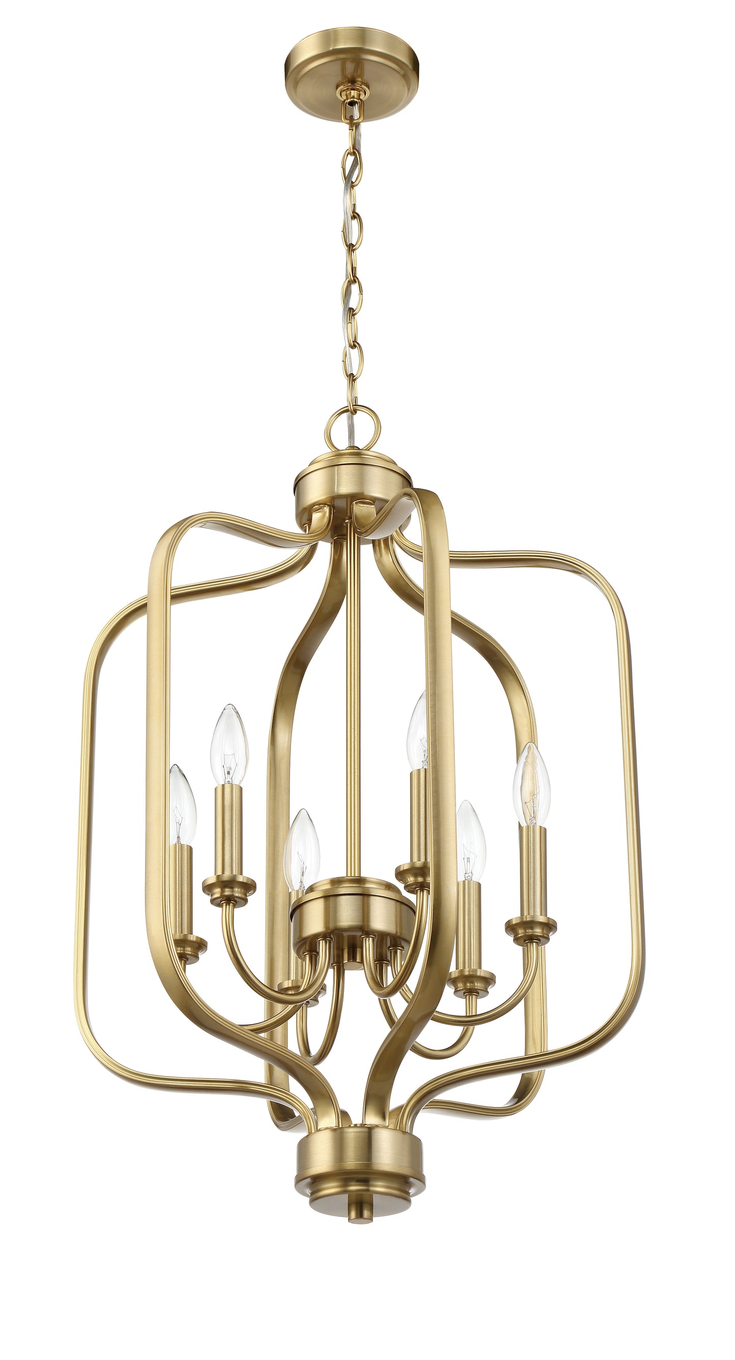 50536-SB - Bolden 6 Light 18" Wide Foyer Light - Satin Brass
