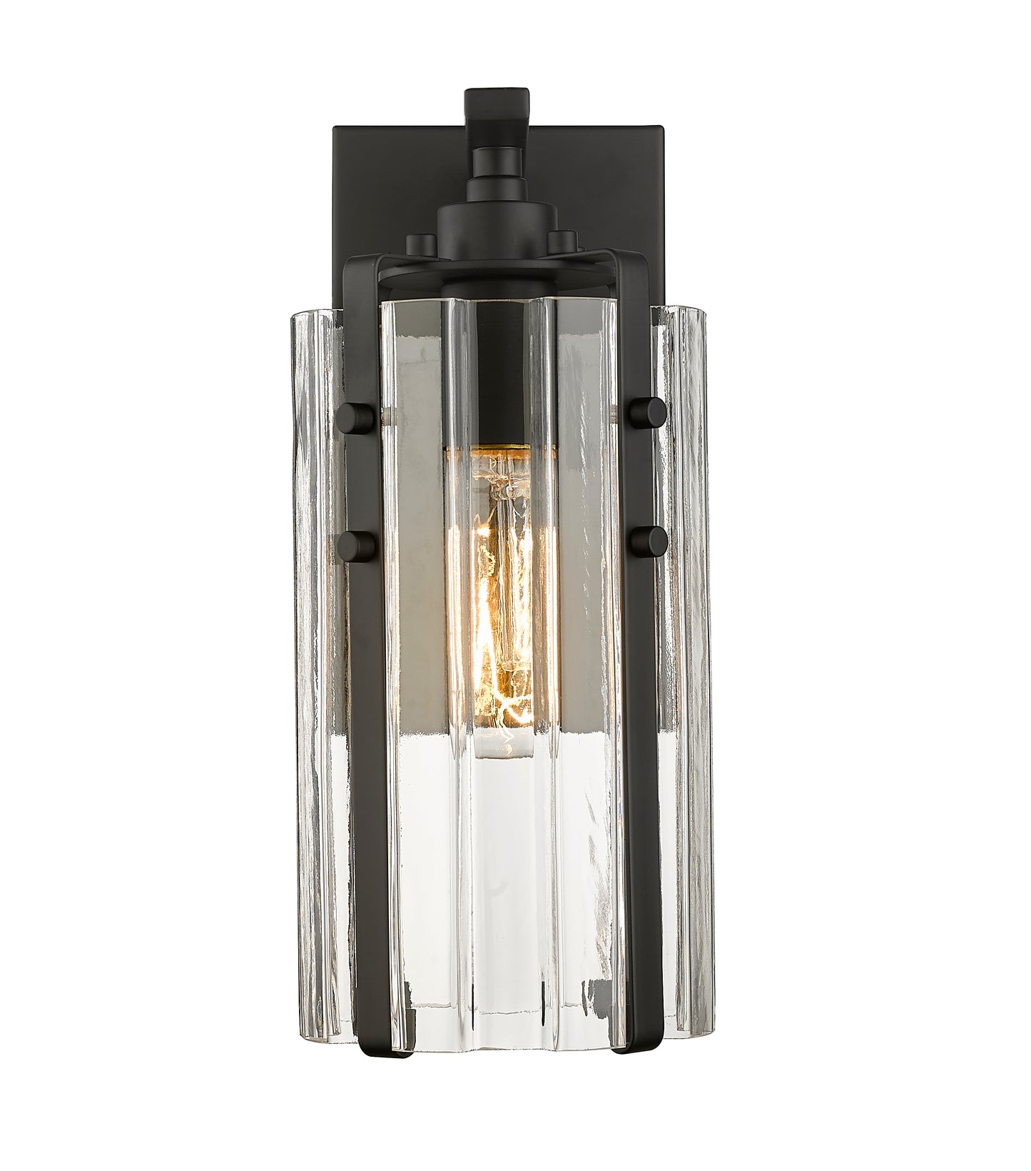 3036-1S-MB - Alverton 1 Light Wall 12" Sconce - Matte Black