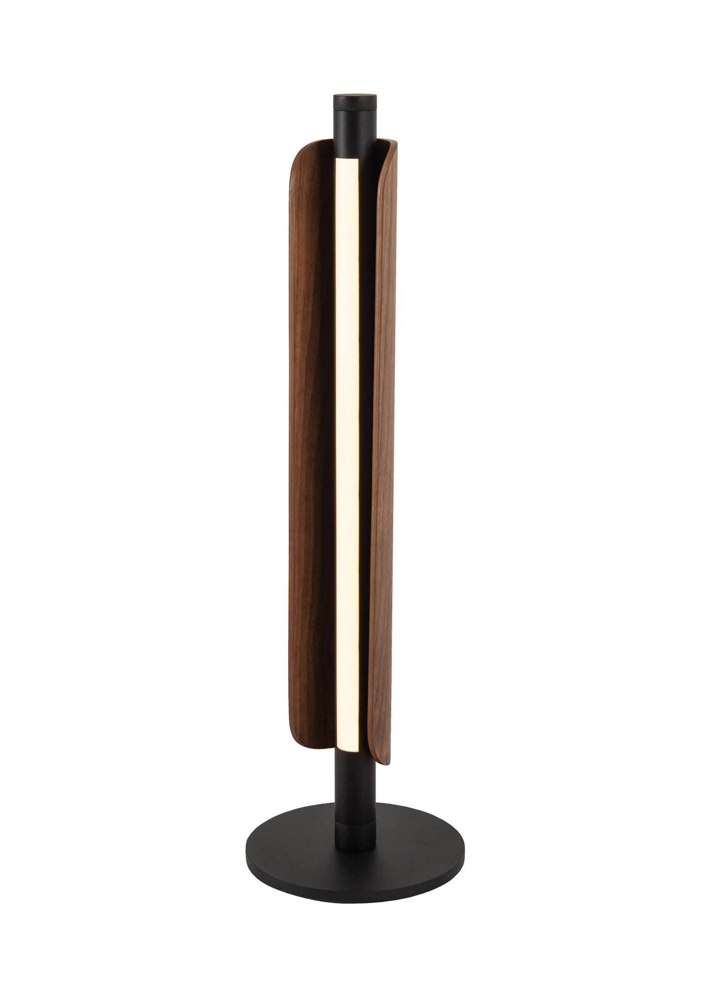 87030FBWAL-T - Cameron 1 Light 21" High Table Lamp - Flat Black / Walnut