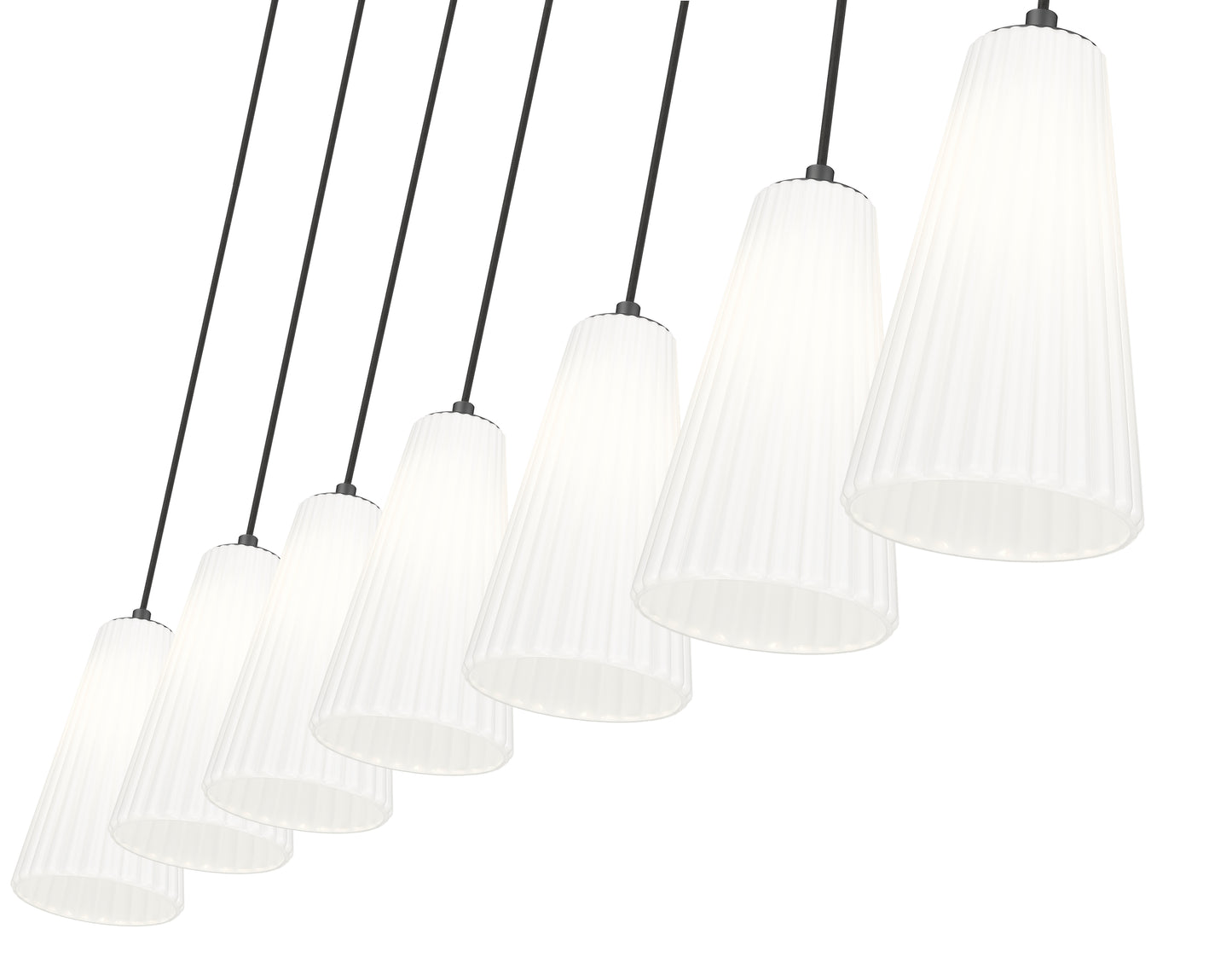 3043P6-7L-MB - Farrell 7 Light Linear 54" Chandelier - Matte Black