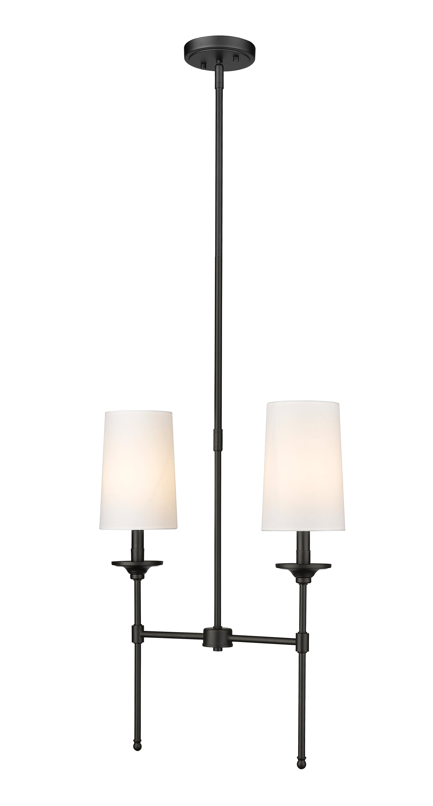 3033-2L-MB - Emily 2 Light Linear 19" Chandelier - Matte Black