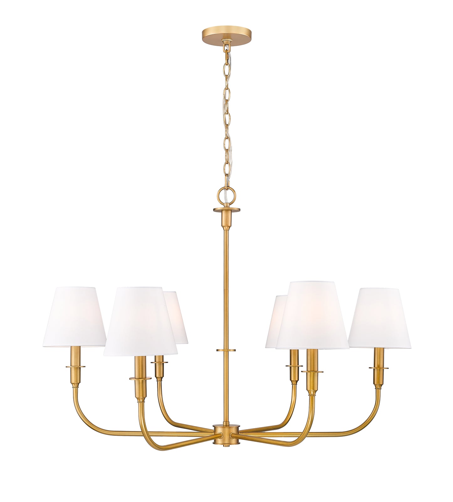3049-32RB - Tova 6 Light 36" Chandelier - Rubbed Brass