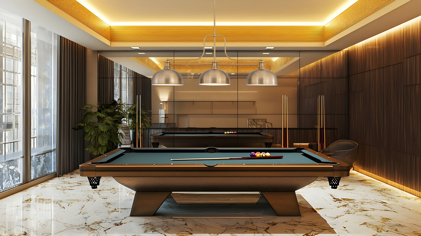 725-3HBR-D13HBR - Melange 3 Light 52" Billiard - Heritage Brass