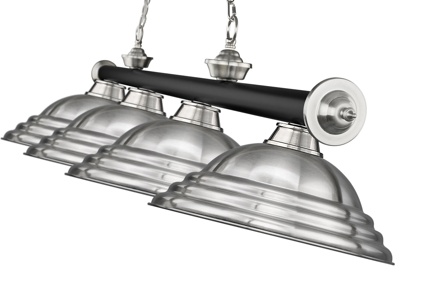 2306-4MB-BN-SBN - Cordon 4 Light 82" Billiard - Matte Black / Brushed Nickel