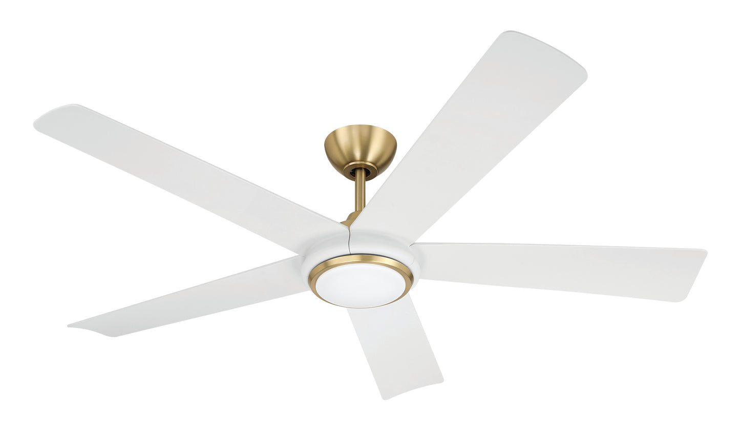 FRY52SBW5 - Frye 52" 5-Blade Indoor ceiling Fan 52" 5 Blade Ceiling Fan with Light Kit - Satin Brass